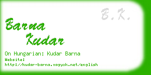 barna kudar business card